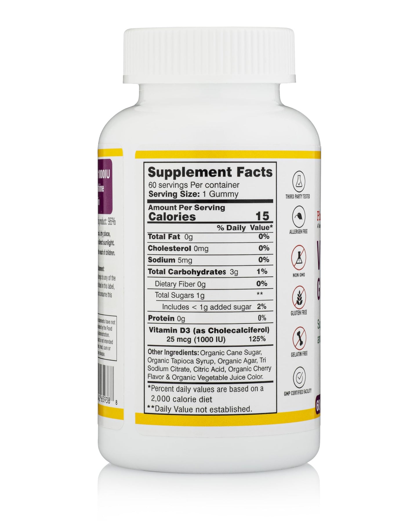 Gomitas orgánicas Pharmvista vitamina D3 60 unidades