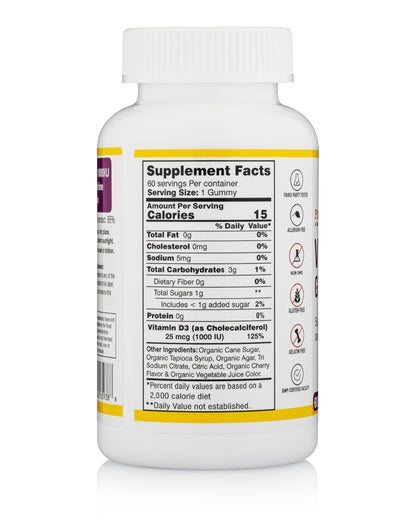 Gomitas orgánicas Pharmvista vitamina D3 60 unidades