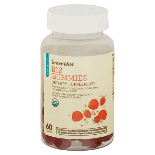 Gomitas orgánicas vitamina B12 GreenWise sabor fresa paquete