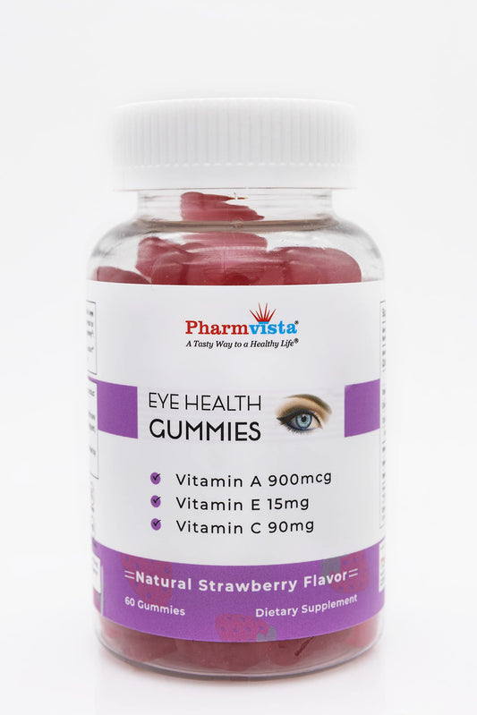 Paquete de gomitas Pharmvista para ojos y piel sin gluten