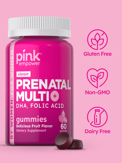 Gomitas PINK multivitamínico prenatal para mujeres