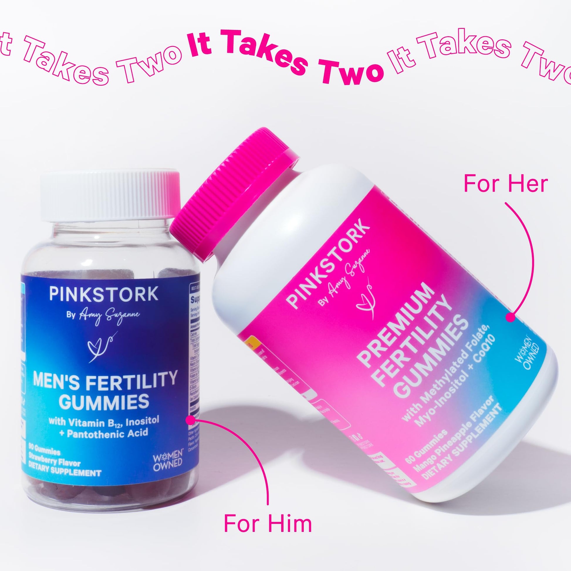 Gomitas Pink Stork suplemento vitaminas para fertilidad pareja