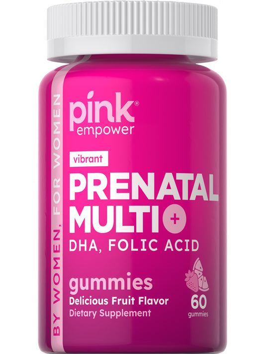 Gomitas PINK vitaminas prenatales con DHA y ácido fólico
