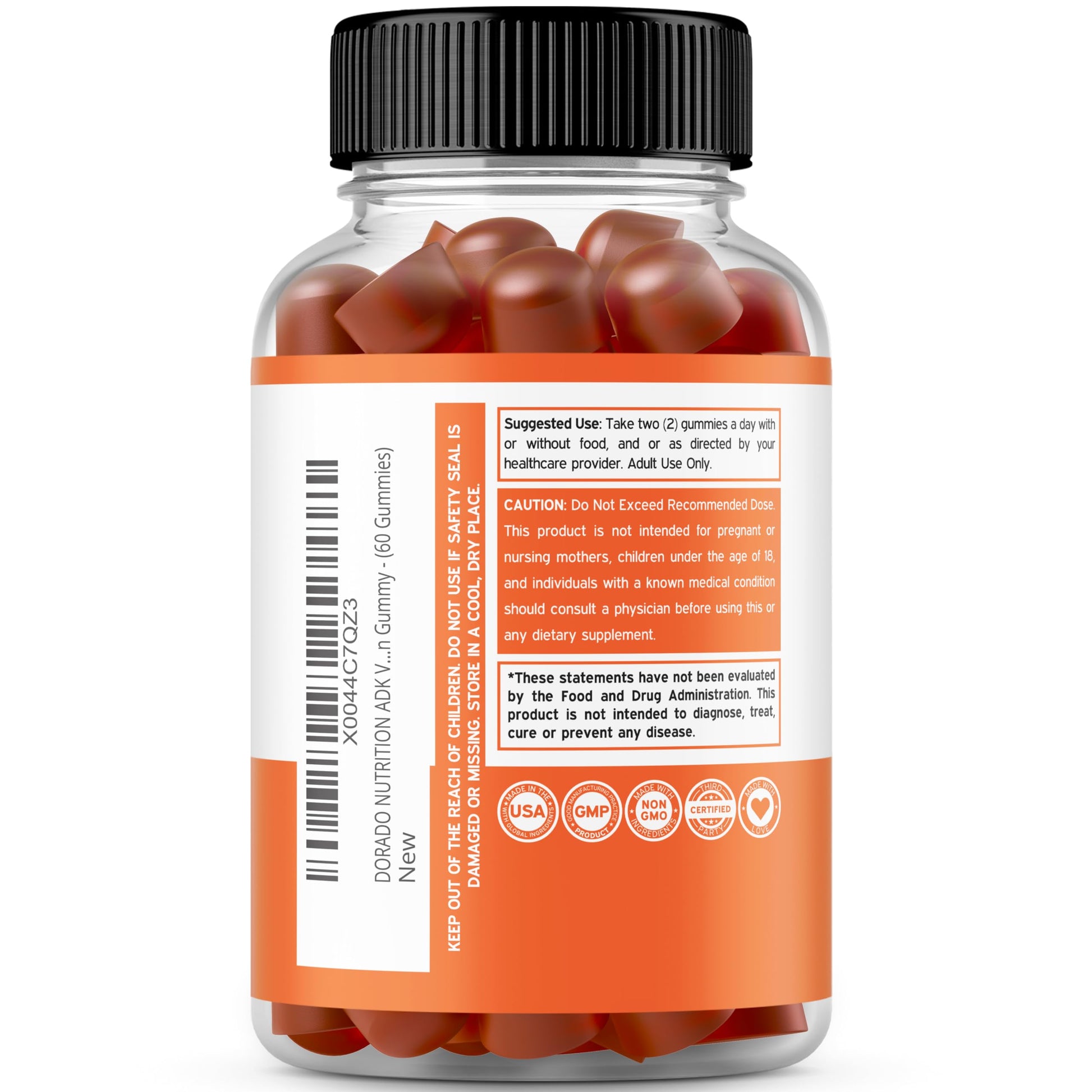 Gomitas potentes Shilajit y vitamina ADK D3 K2 Dorado Nutrition