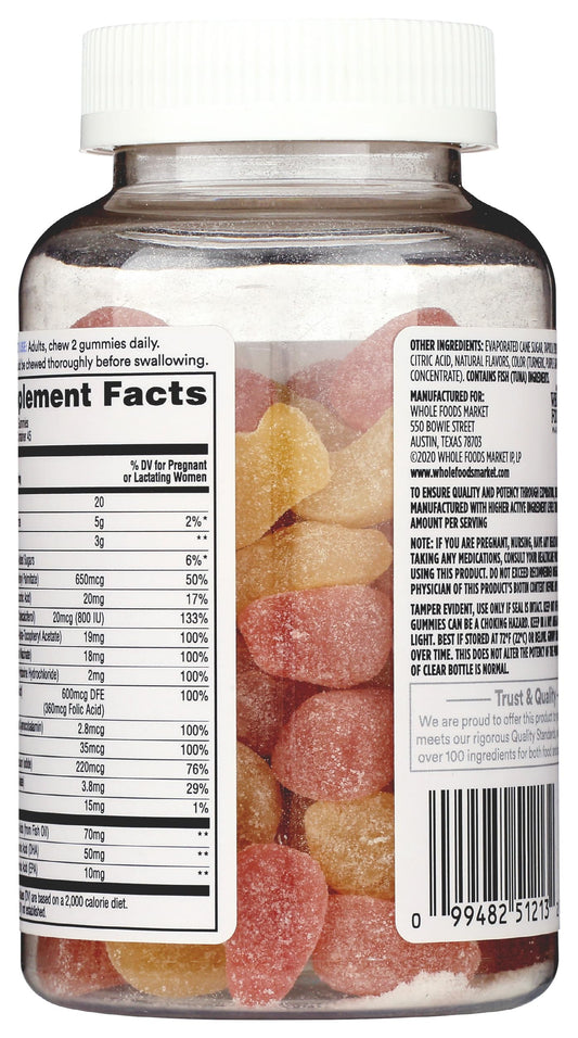 Gomitas prenatales 365 Whole Foods Market bote detalle