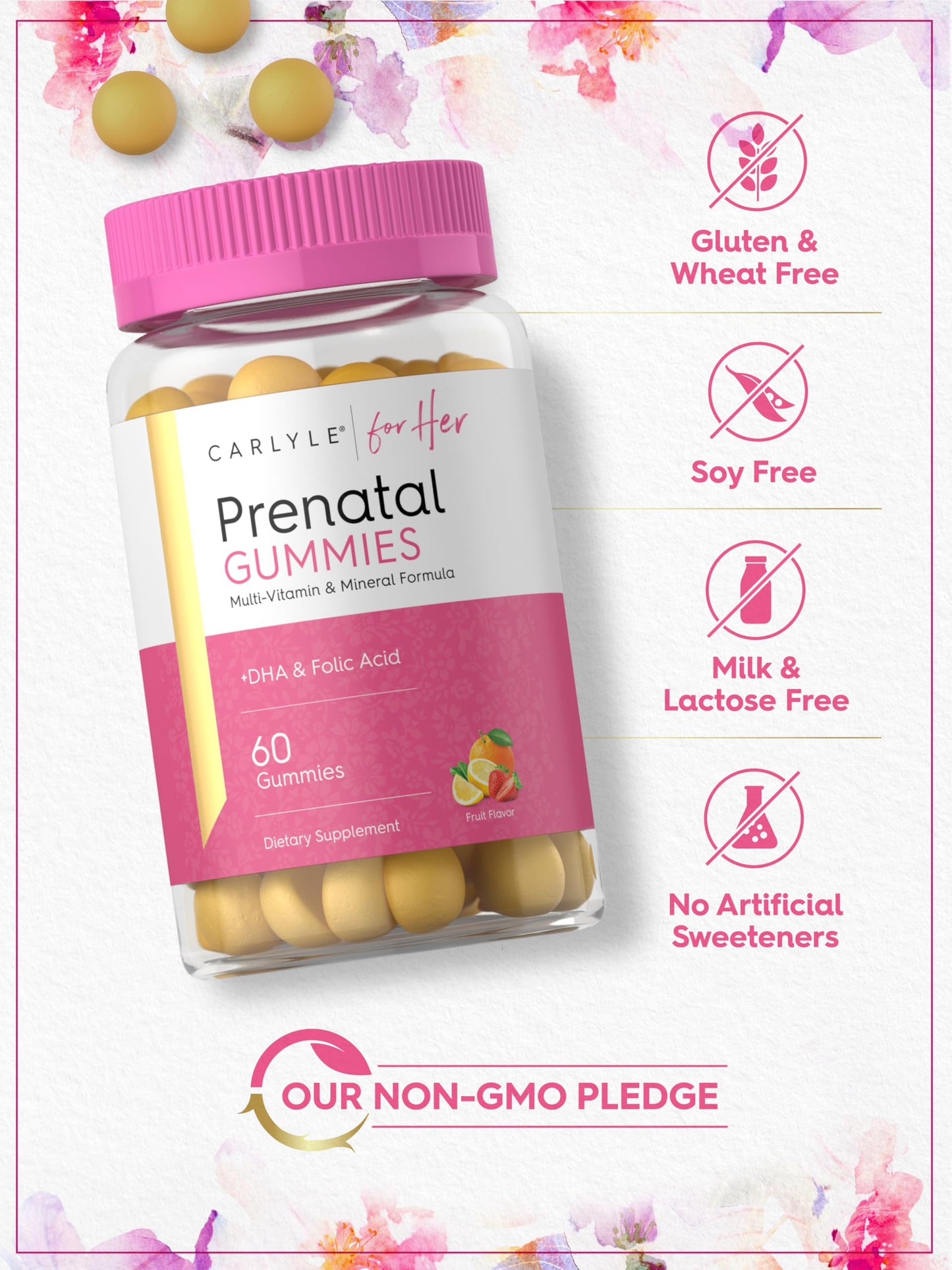 Gomitas prenatales Carlyle primer plano gomitas