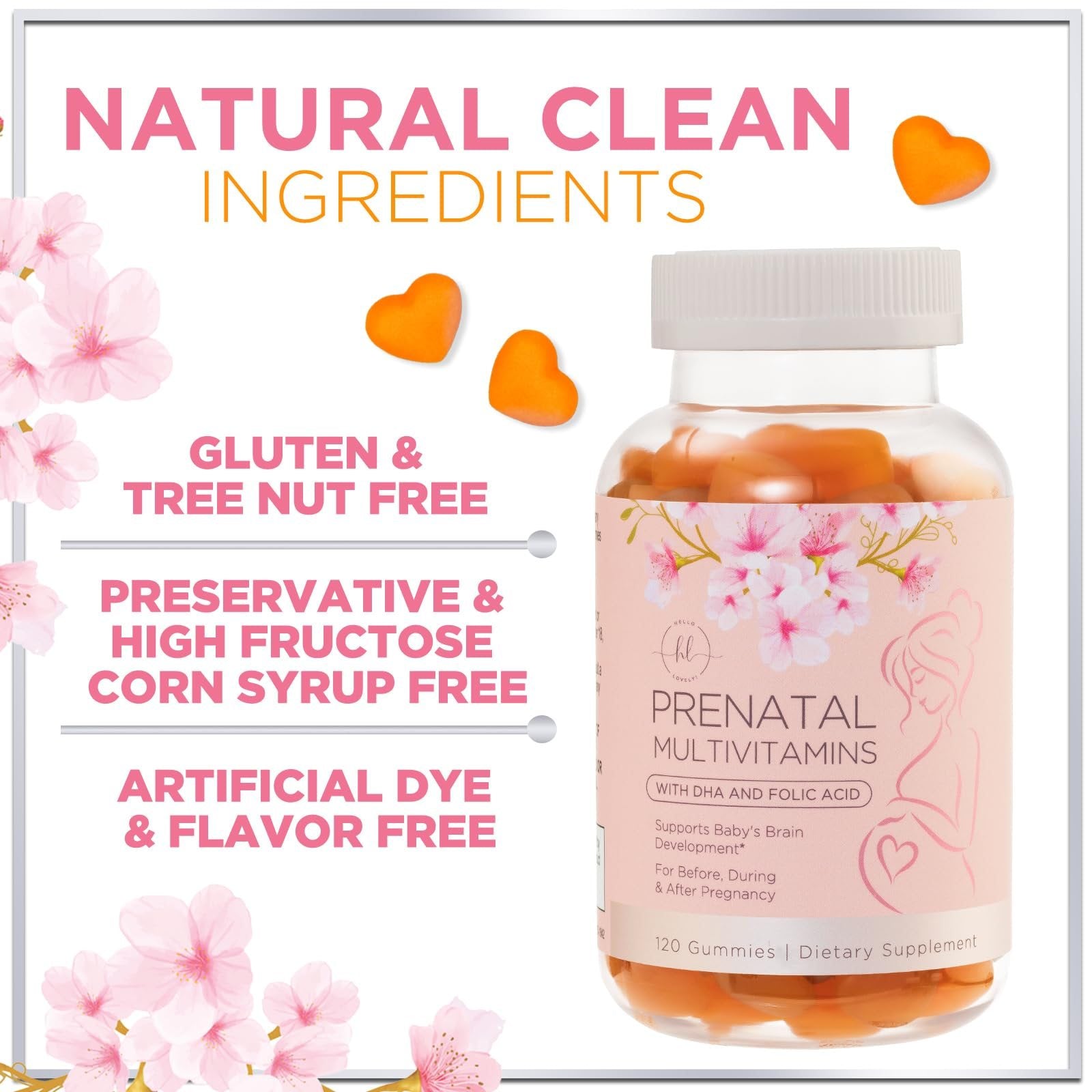 Gomitas prenatales naturales con vitaminas esenciales para embarazo