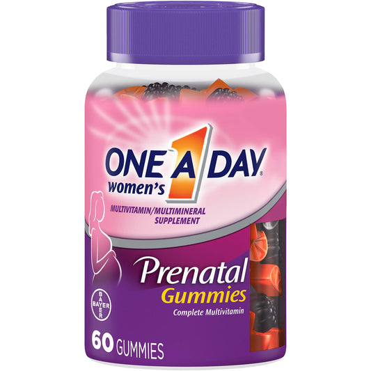 Gomitas prenatales One A Day paquete frontal 60 unidades