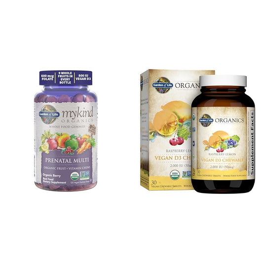 Gomitas prenatales orgánicas Garden of Life con vitamina D3 y folato