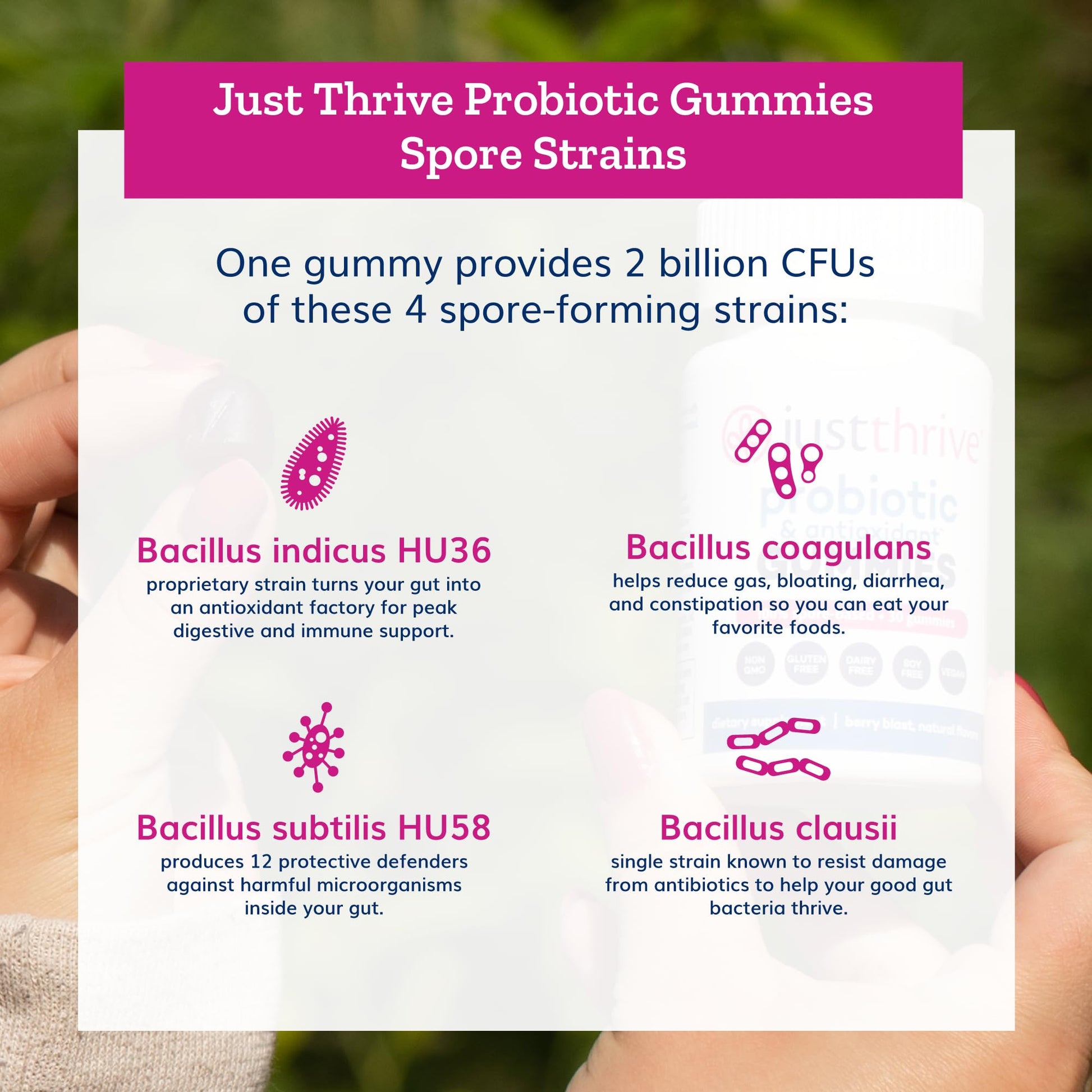 gomitas probióticas just thrive compatibles con dietas especiales
