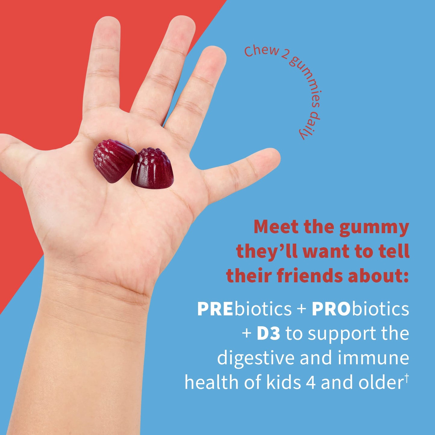 Gomitas probióticas para niños con 5 mil millones CFU y vitamina D3