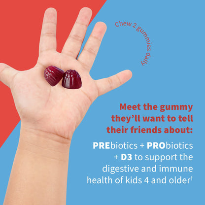 Gomitas probióticas para niños con 5 mil millones CFU y vitamina D3