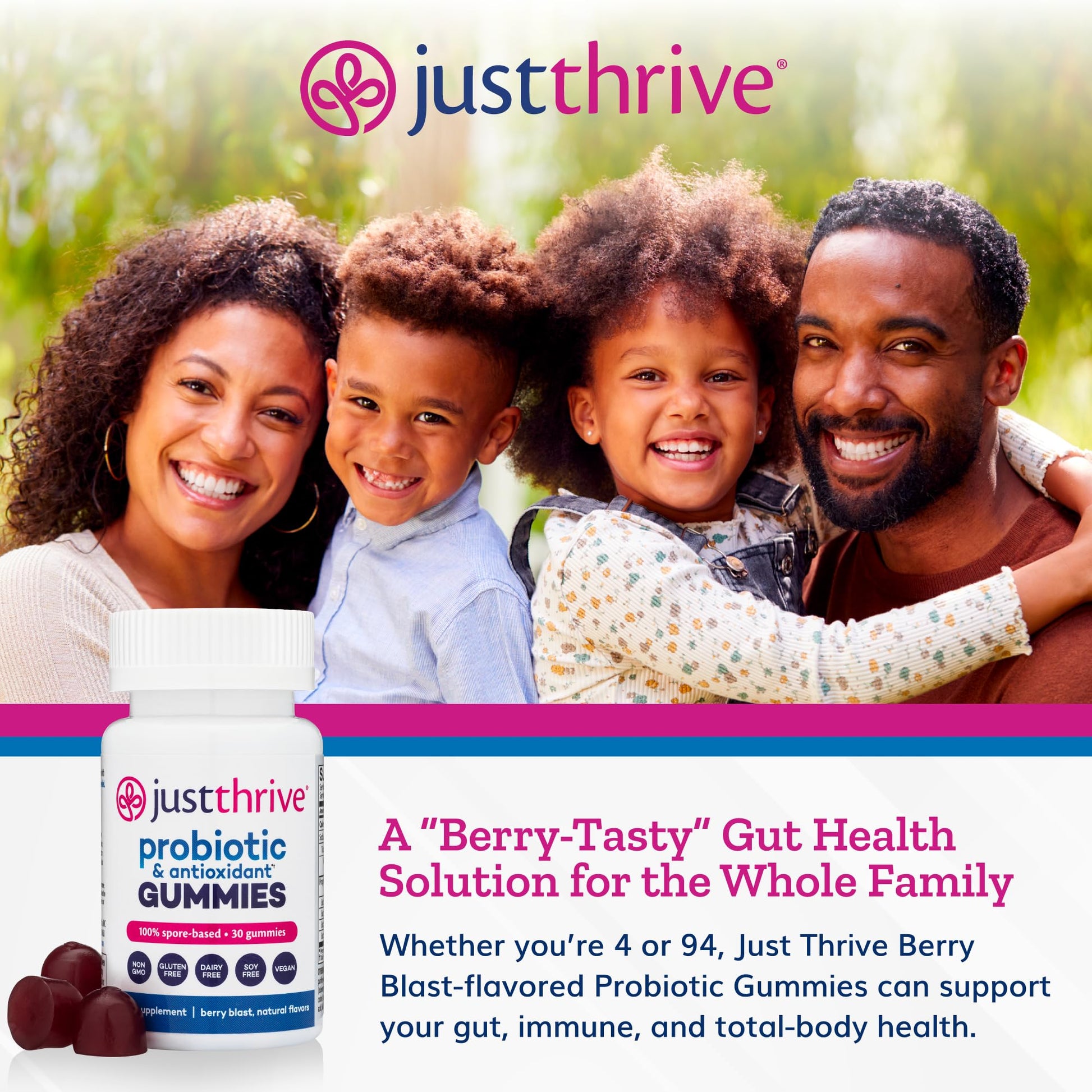 gustosas gomitas probióticas sabor berry con beneficios de salud