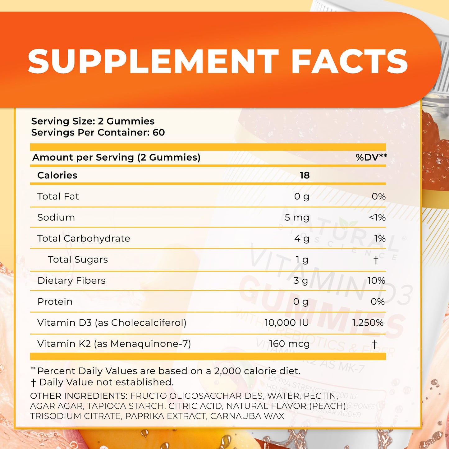 Gomitas sabor durazno Natural BioScience 90 unidades