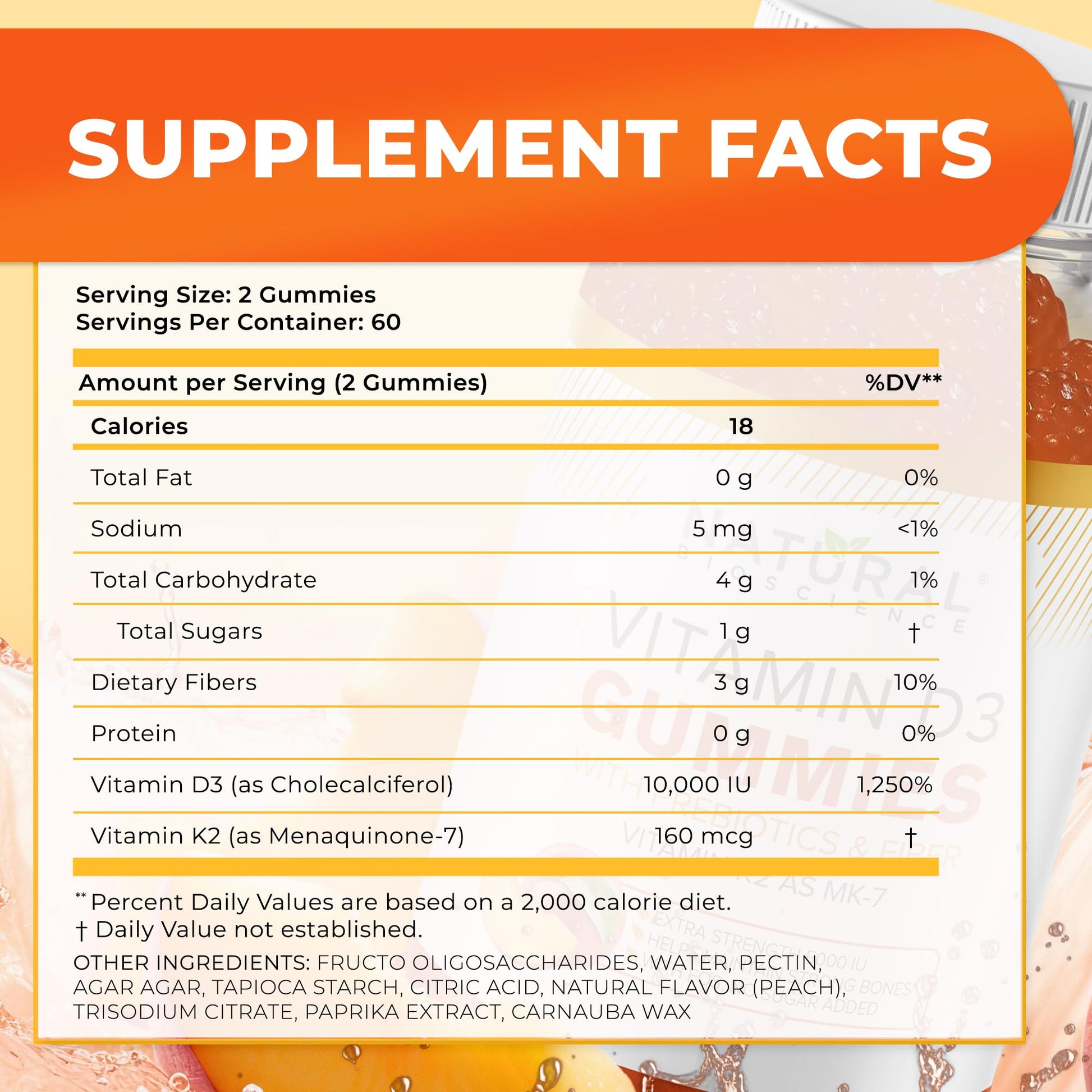 Gomitas sabor durazno Natural BioScience 90 unidades