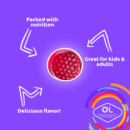 Gomitas saúco niños detalle presentación Olympian Labs