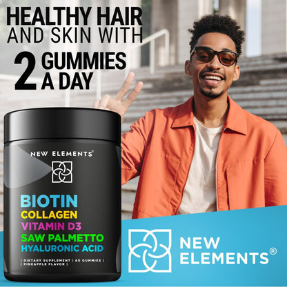 Gomitas con saw palmetto para salud capilar New Elements
