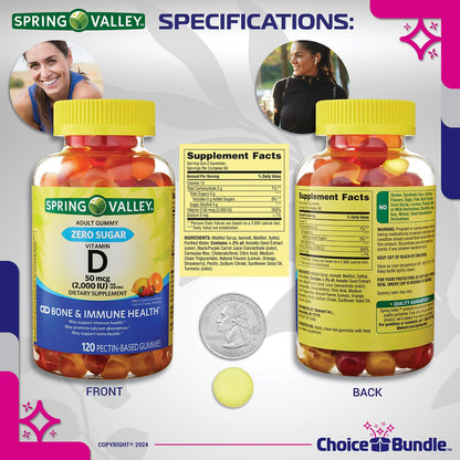 Gomitas sin azúcar para apoyar huesos y sistema inmune choice bundle