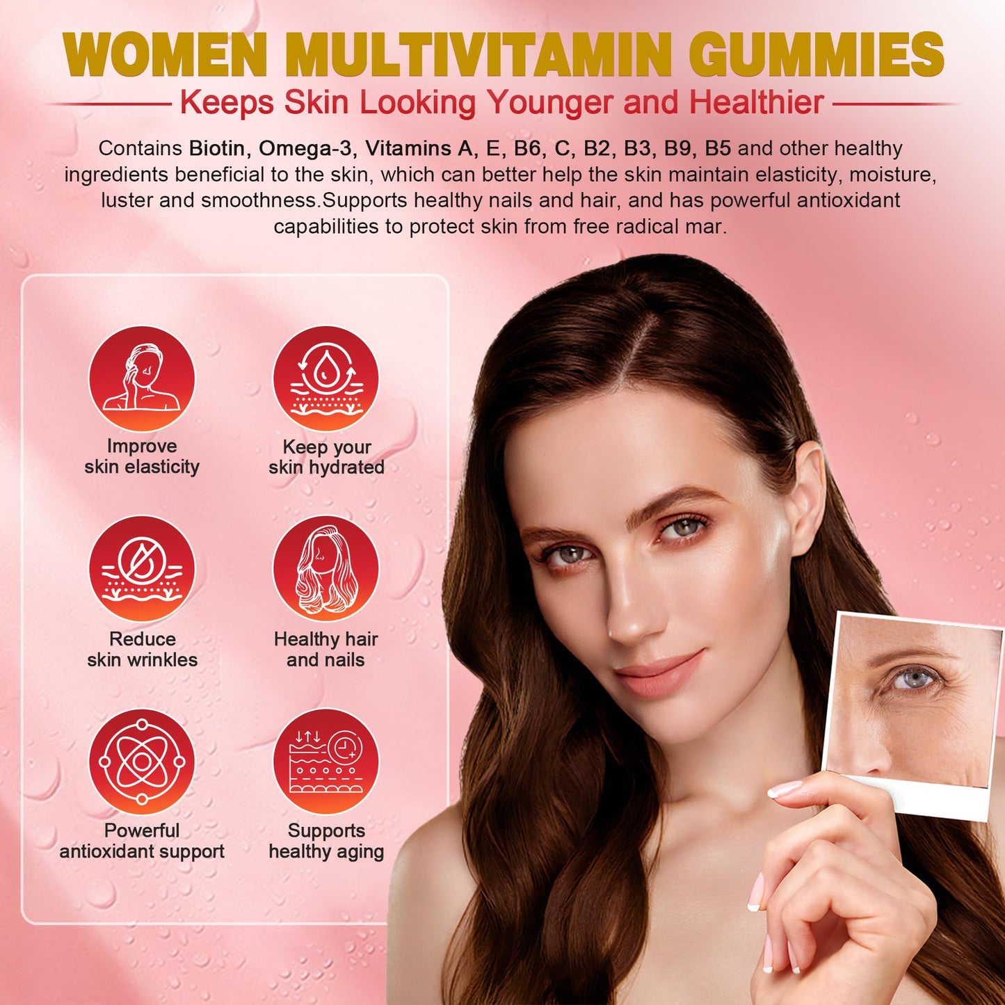 Gomitas multivitamínicas sin azúcar sabor melocotón