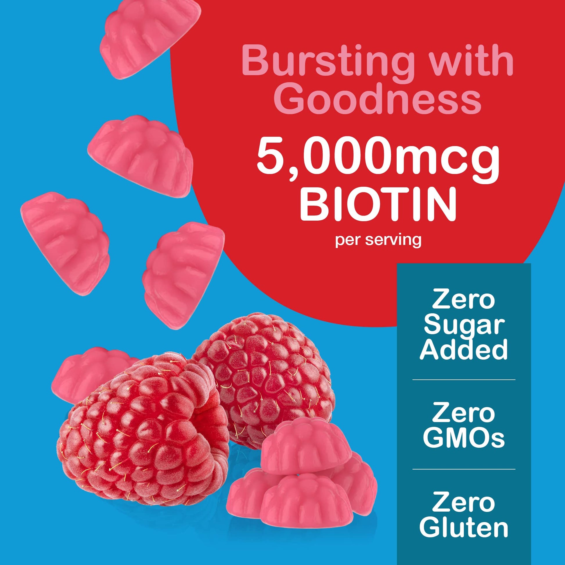 Gomitas sin azúcar para piel y uñas Yum-Vs biotina