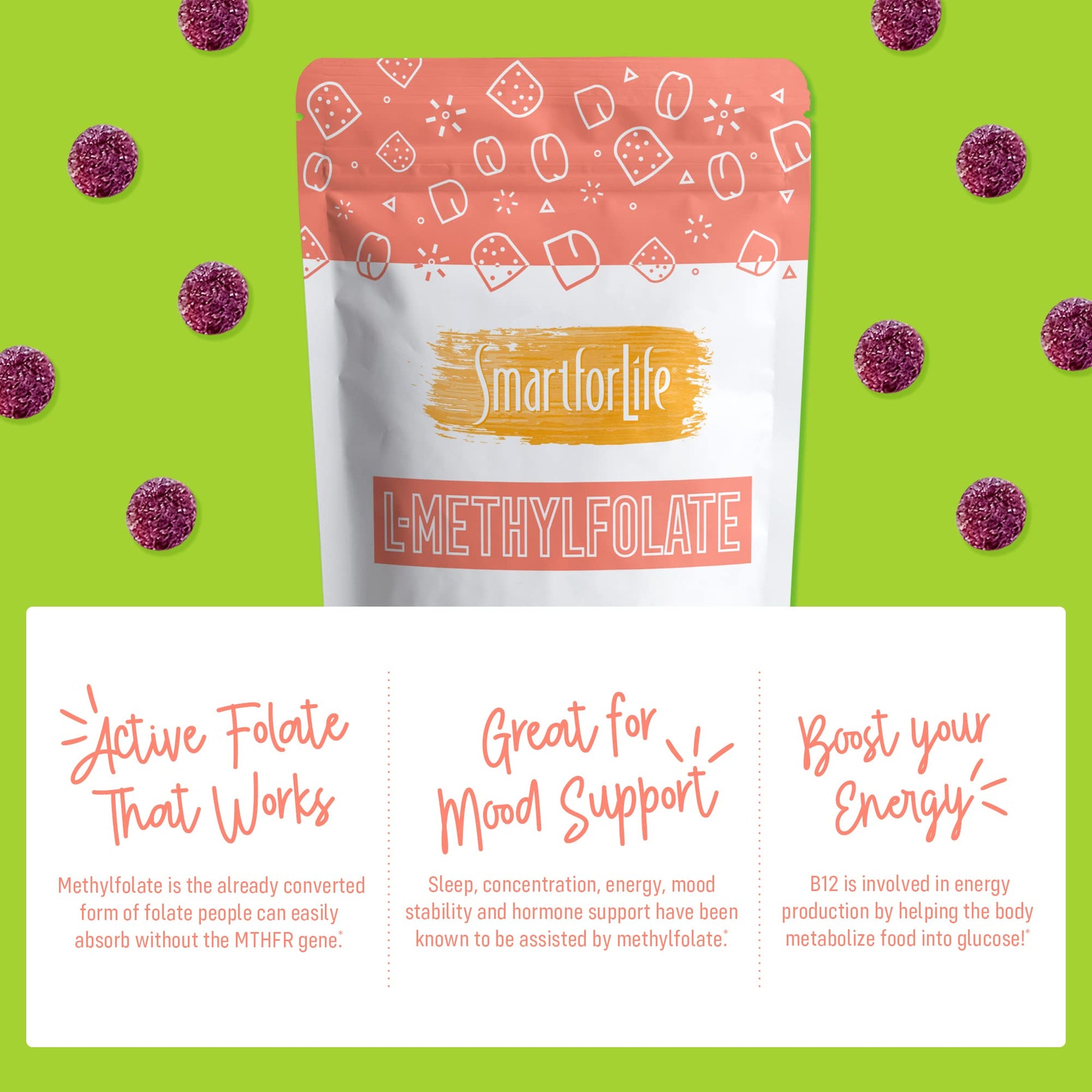 Gomitas Smart for Life L-metilfolato con sabor frambuesa cercanas