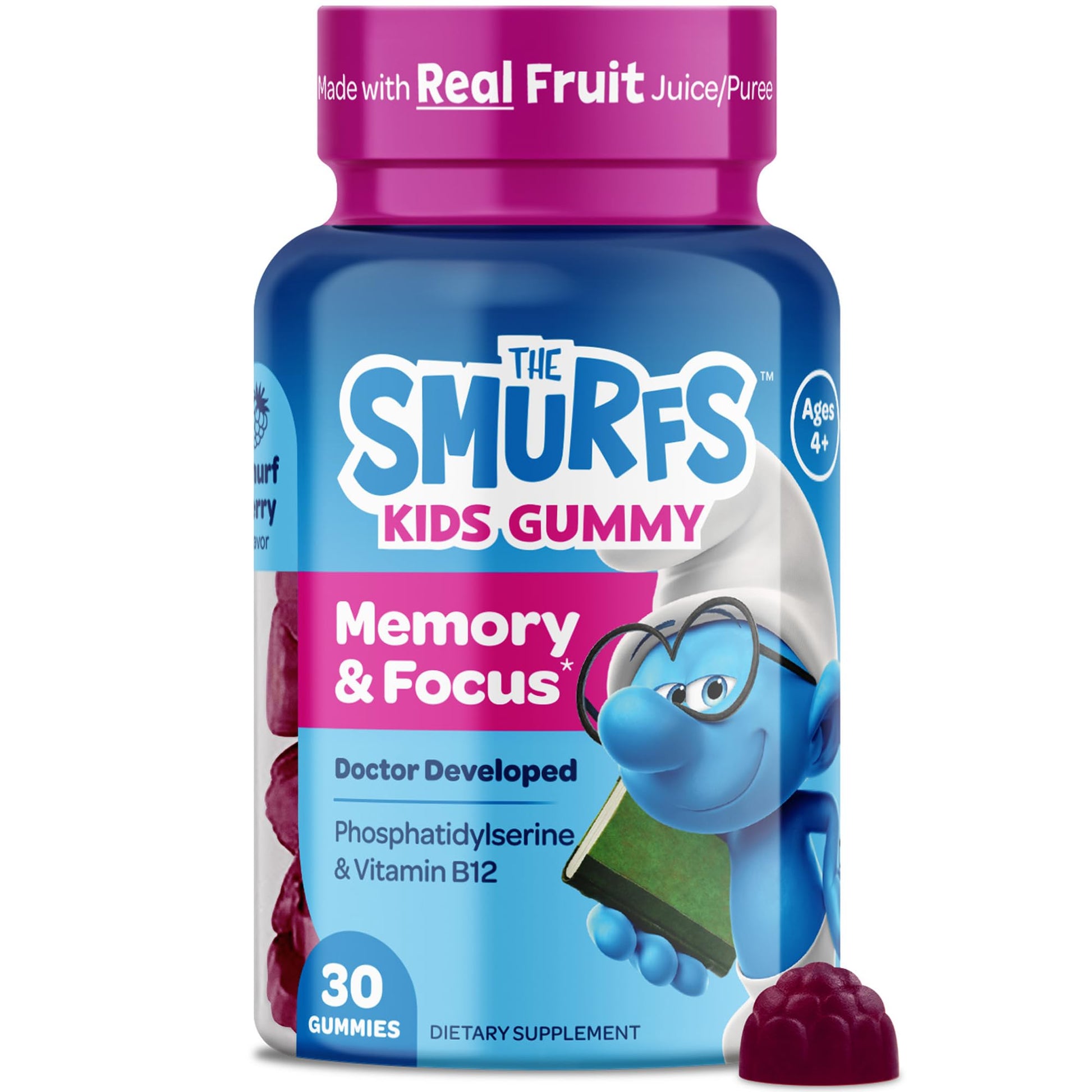 Gomitas Smurfs para niños con fosfatidilserina frutal