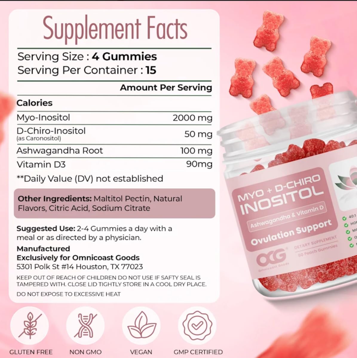 Gomitas para soporte hormonal y fertilidad OMNICOAST GOODS