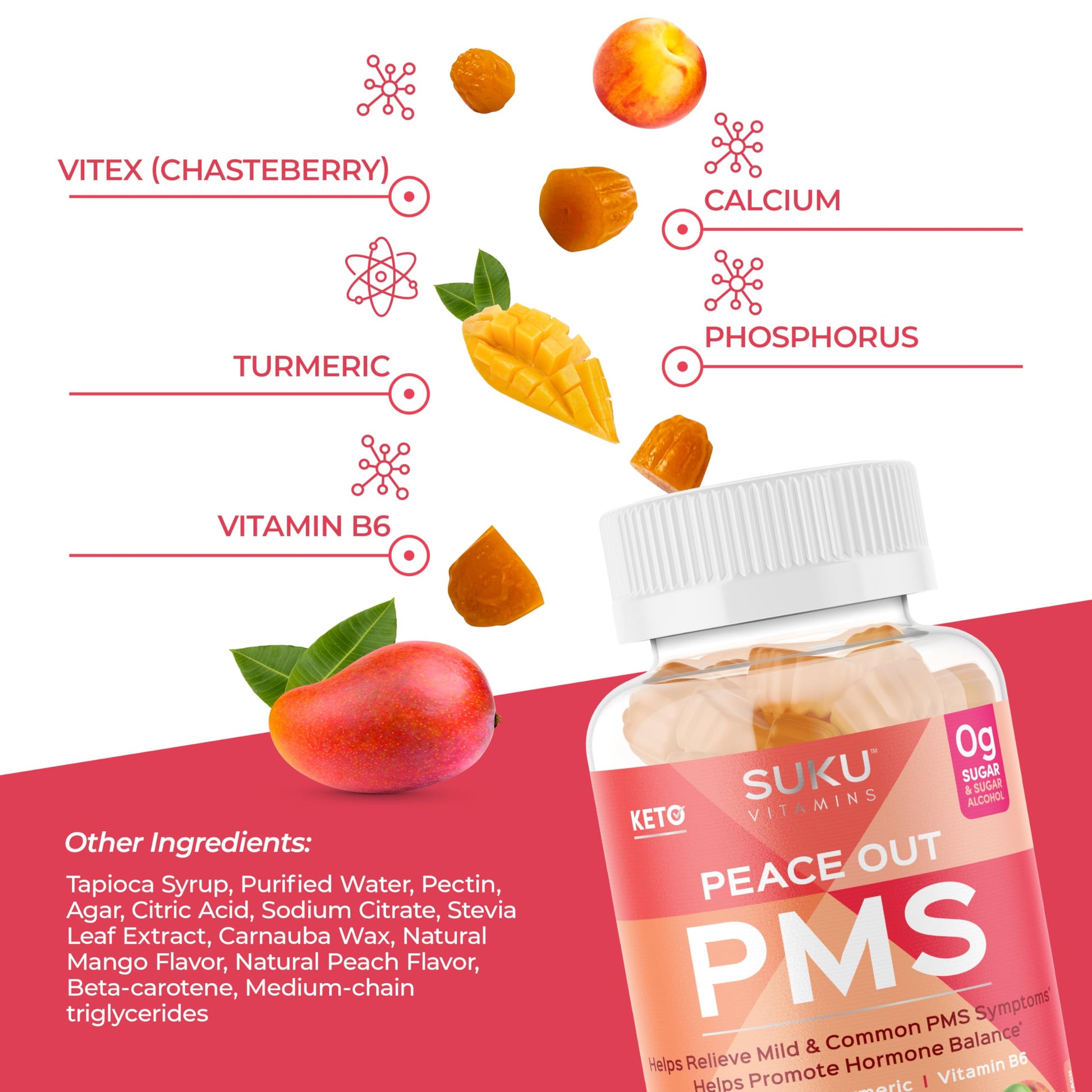 Gomitas SUKU con Vitex Agnus-Castus para mujeres sabor mango