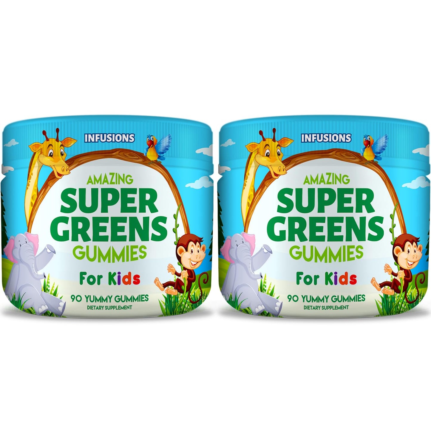 Gomitas super verdes infusions para niños 90 unidades botella