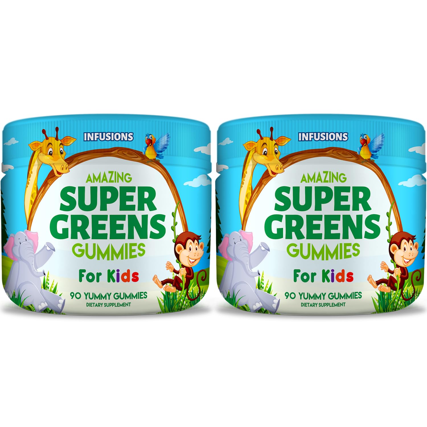 Gomitas super verdes infusions para niños 90 unidades botella