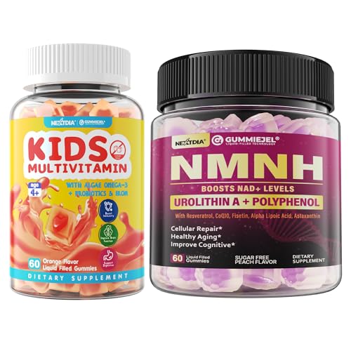 Frascos de gomitas suplementos Nextdia para mujeres y niños