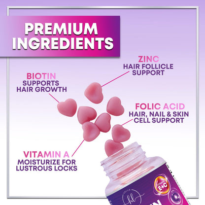 Gomitas para uñas y cabello fuertes con biotina y zinc