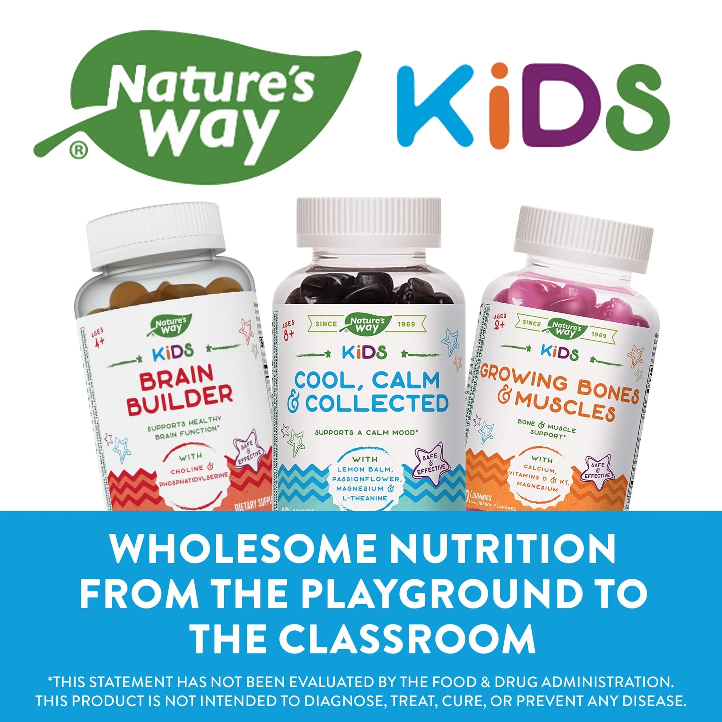 Varias gomitas Nature's Way, diferentes sabores y beneficios.