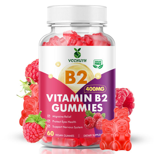 Gomitas VCCHUYH vitamina B2 400mg para migraña sabor frambuesa
