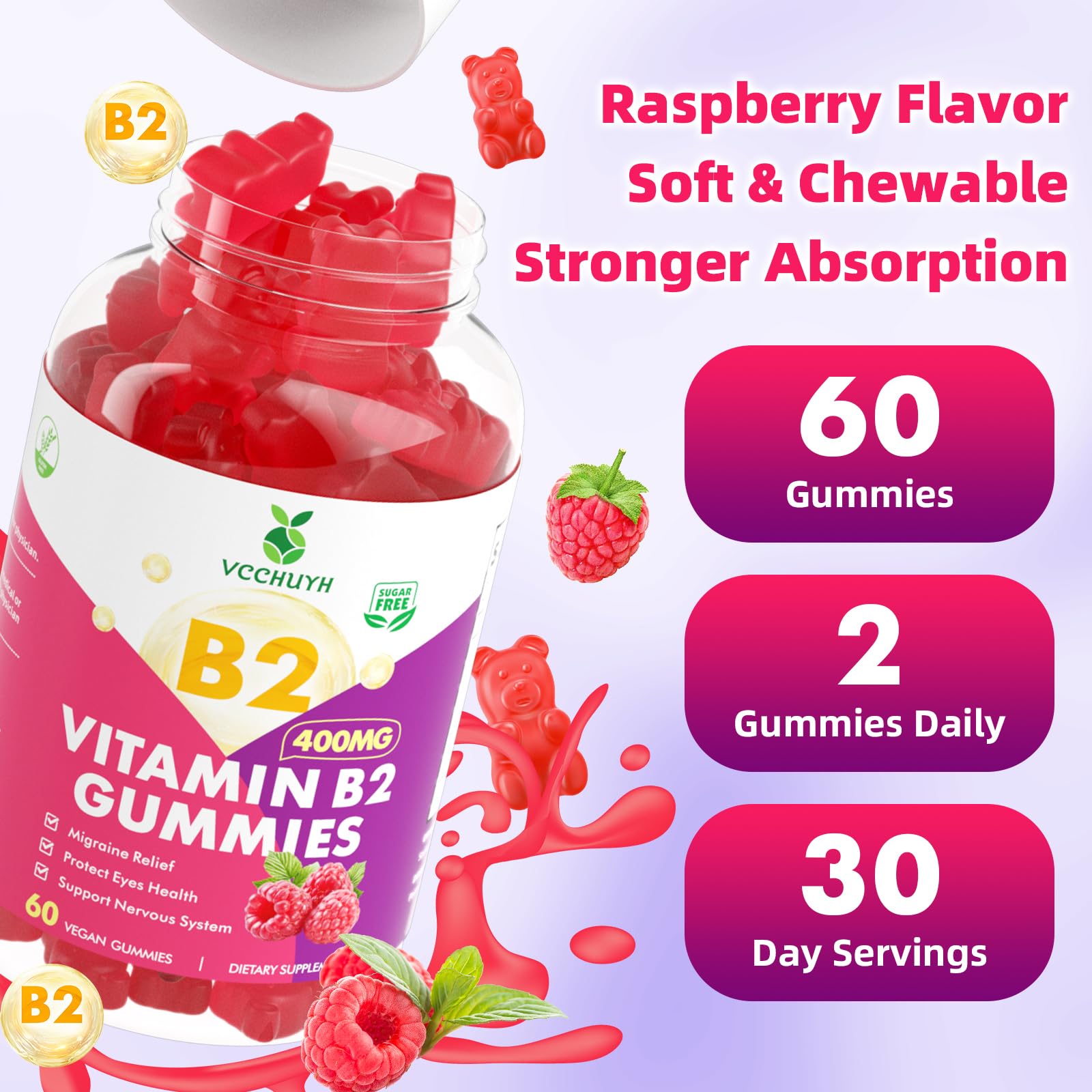 Gomitas VCCHUYH vitamina B2 para sistema nervioso