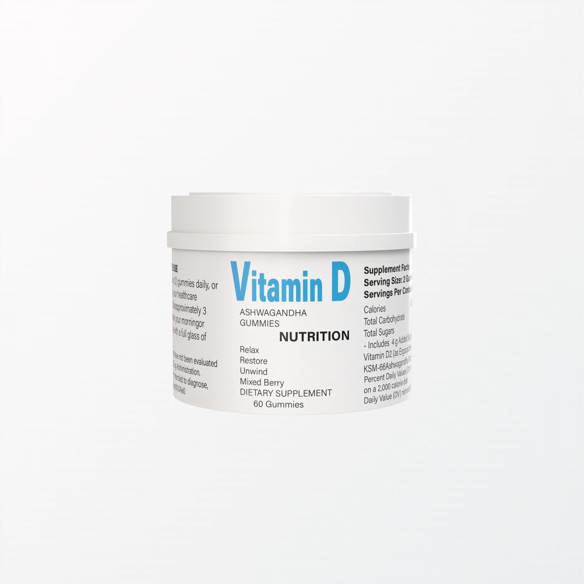 Gomitas veganas LOCRED Ashwagandha Vitamina D sabor Mixed Berry