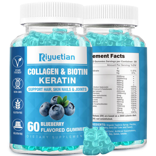 Gomitas veganas Riyuetian con biotina para cabello y piel