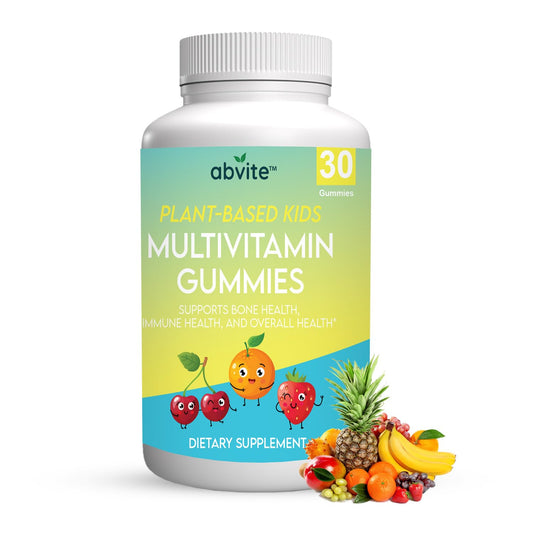 Envase de gomitas multivitamínicas veganas para niños Abvite.