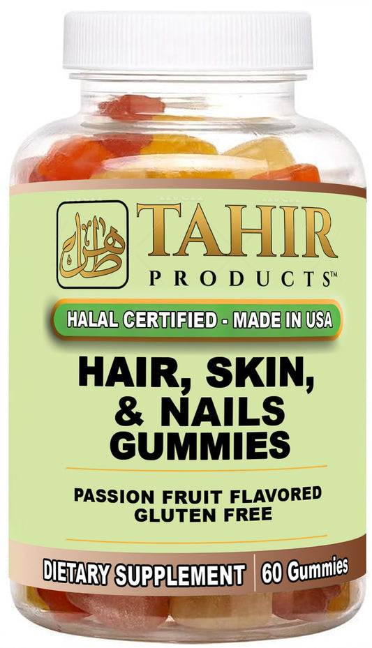 Gomitas veganas Tahir Halal biotina sabor fruta de la pasión 60 piezas