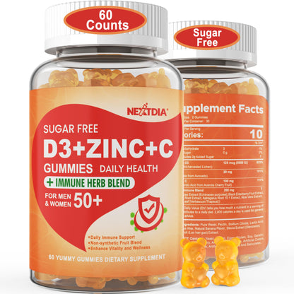 Gomitas veganas Vitamina C D3 Zinc Nextdia para adultos mayores