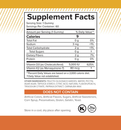 Gomitas veganas vitamina d3 k2 con alta absorción