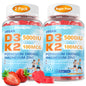 Gomitas veganas vitamina D3 K2 sabor fresa 120 unidades