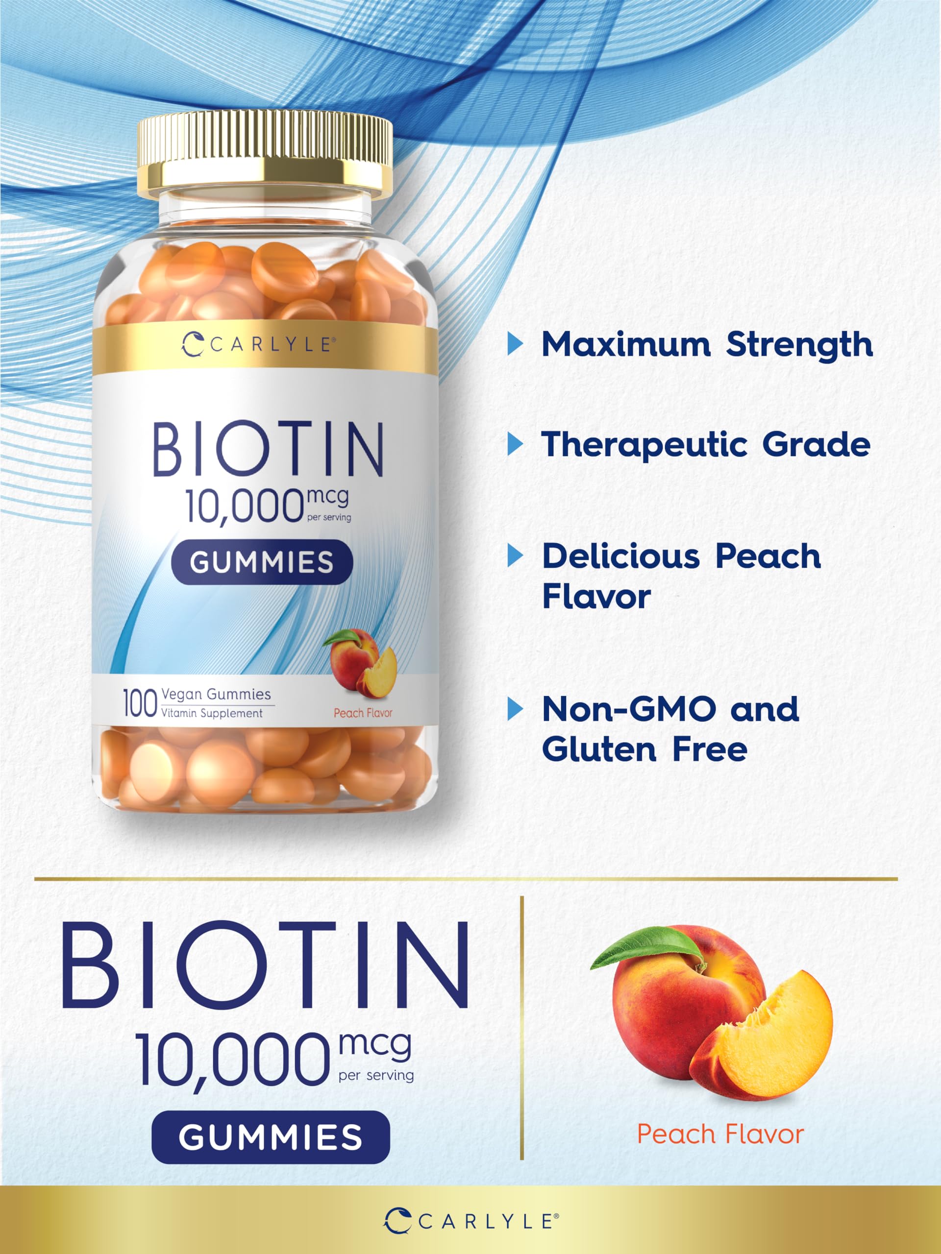 Gomitas veganas biotina para cabello piel uñas carlyle