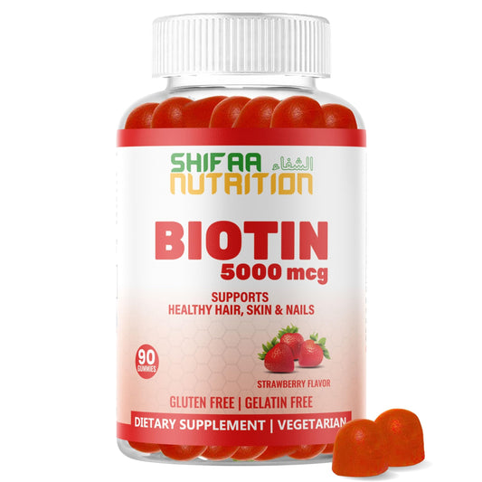 Gomitas veganas de biotina SHIFAA NUTRITION 90 unidades