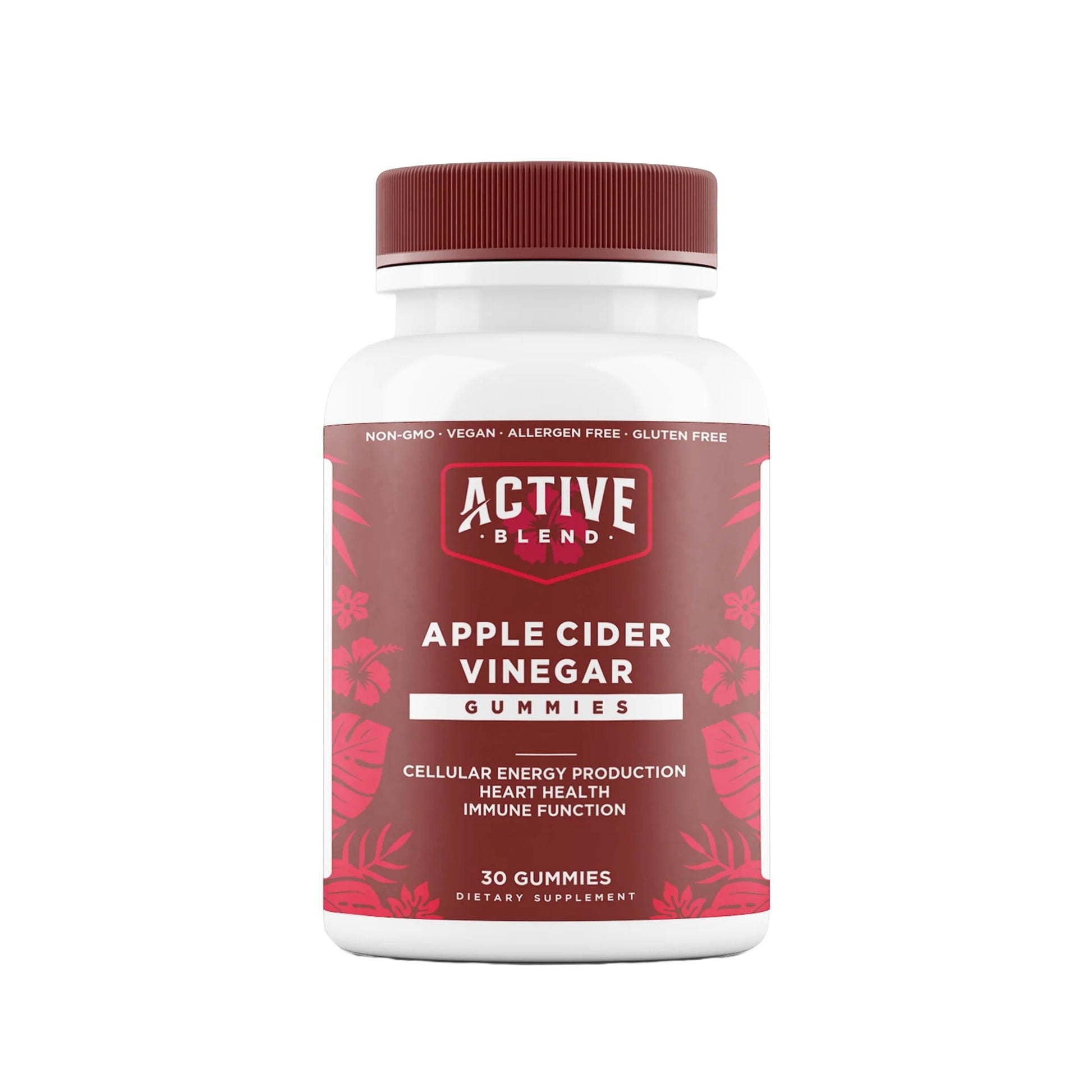 Botella de gomitas de vinagre de manzana Active Blend para energía y digestión.