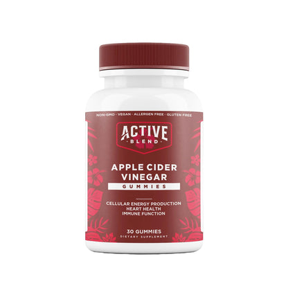 Botella de gomitas de vinagre de manzana Active Blend para energía y digestión.
