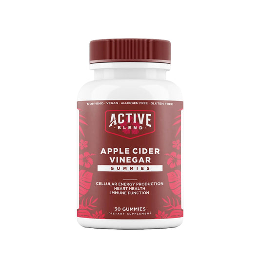 Botella de gomitas de vinagre de manzana Active Blend para energía y digestión.