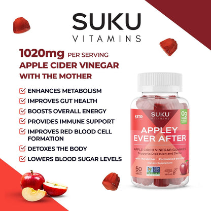 Gomitas de vinagre de manzana y B12 metilada SUKU vitaminas