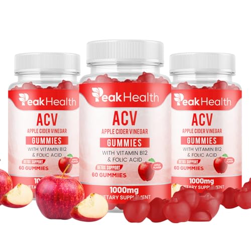 Gomitas de vinagre de manzana con vitaminas y betabel para salud digestiva.