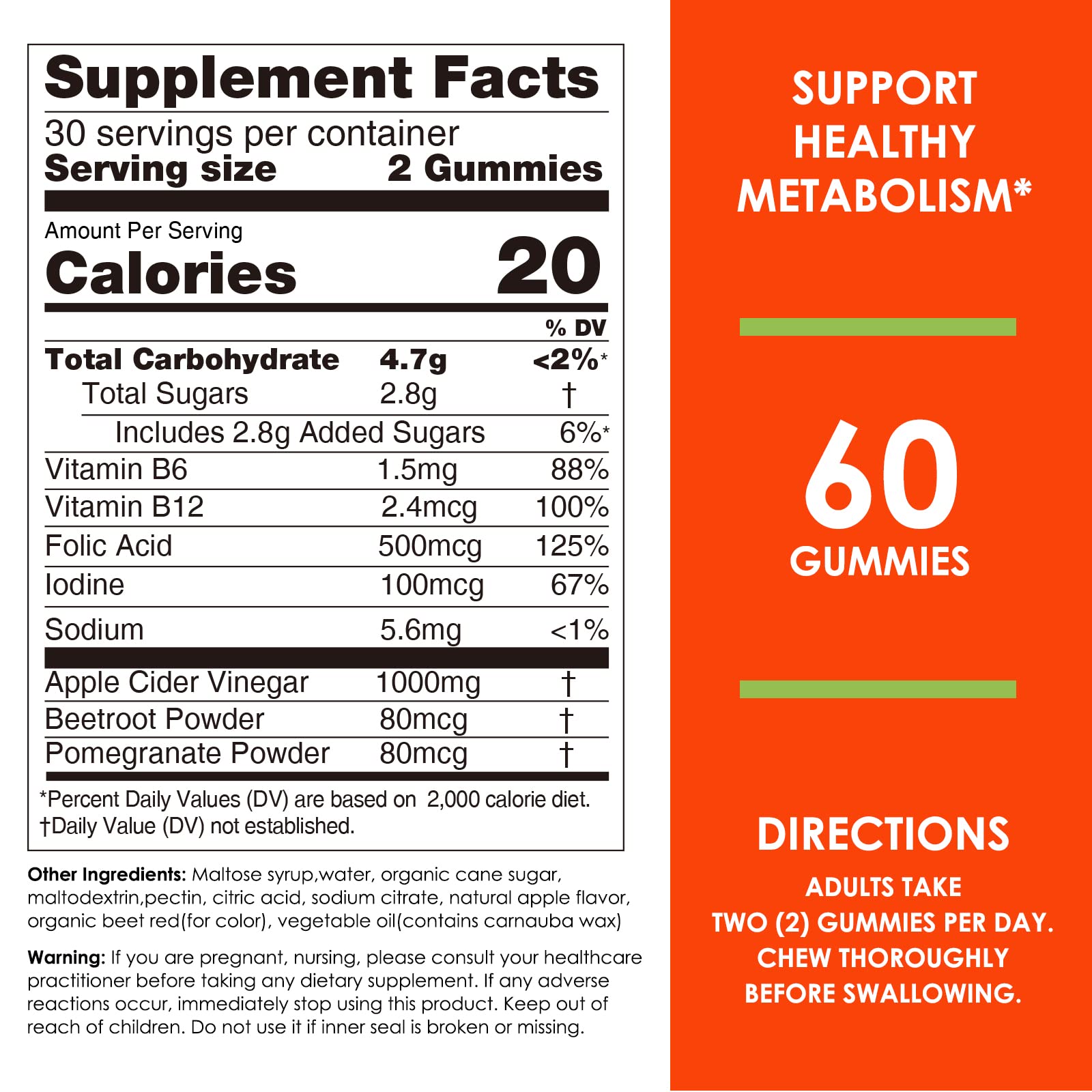 Gomitas vinagre sidra manzana control peso y metabolismo